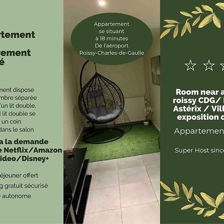 Appartement Cosy Proche Roissy Cdg Asterix Disneyland Paris Гуссенвиль Экстерьер фото