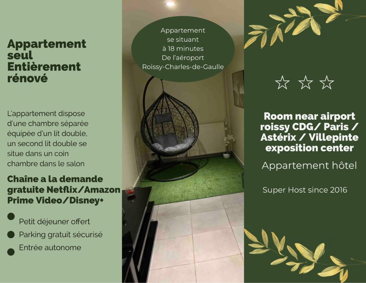 Appartement Cosy Proche Roissy Cdg Asterix Disneyland Paris Гуссенвиль Экстерьер фото